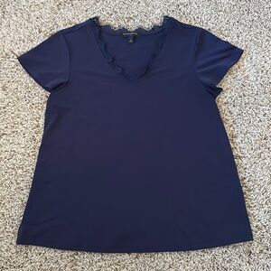 Banana Republic Lace/knit accent T-shirt